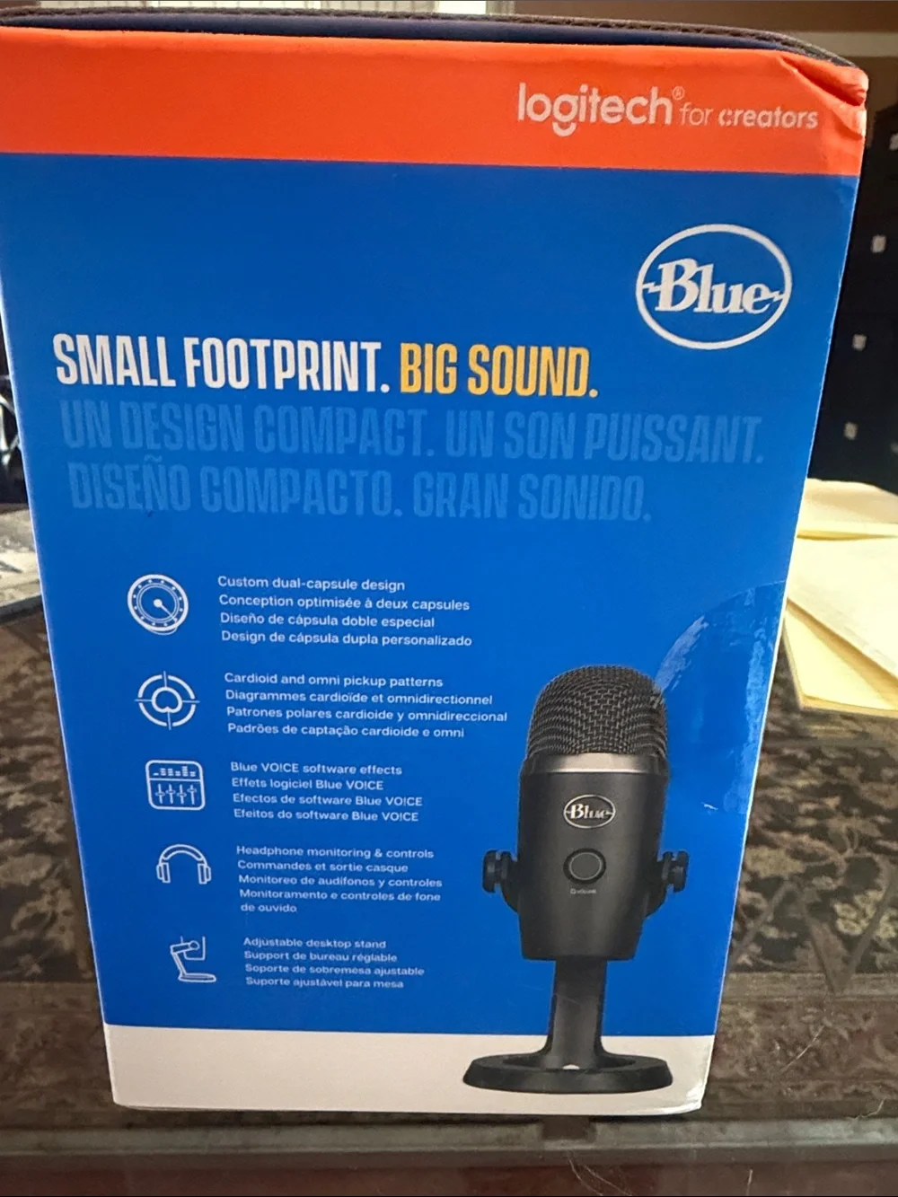 Logitech Blue Yeti Nano USB Microphone — Black with Blue and Green Accents- NIB
